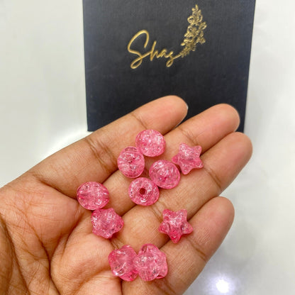 AB84 star crackle acrylic bead ( 1 pc )