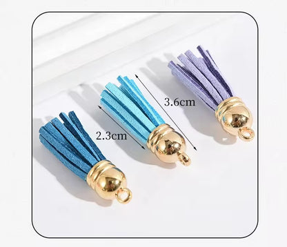 BBB 429 Plush Tassel with gold plated cap For Keychains ( 1 pc ) Premium leather quality