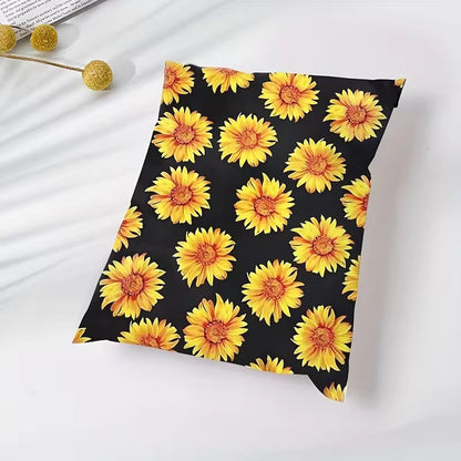 Sunflower Poly Mailer Bag -  Waterproof & Double Sided - Designer Premium Packaging ( 10:13 inch )