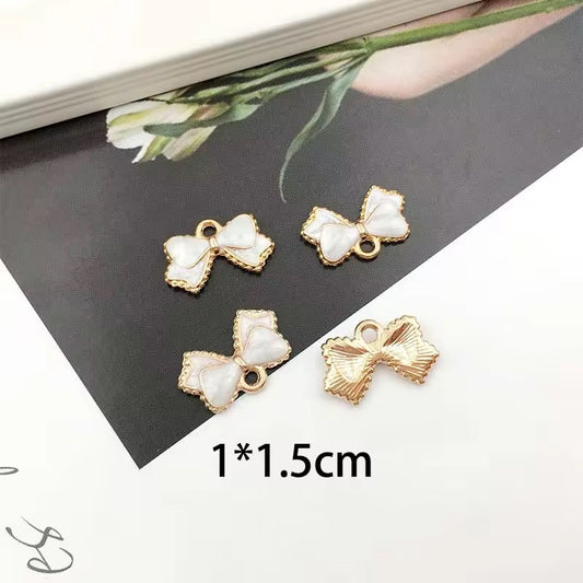BBB 148 (f) White Bow Enamel Charm ( 1 pc )