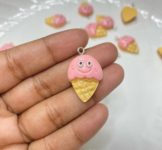 SS 855 CONE ICE CREAM  kawaii themed resin charm (1PC)