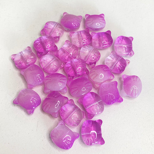 BBB 260 (f) Purple Cat glass bead ( 1 pc ) Lampwork Bead ( 15 mm )
