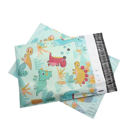 Cute Dinosaur Poly Mailer Bag -  Waterproof & Double Sided - Designer Premium Packaging ( 10:13 inch )
