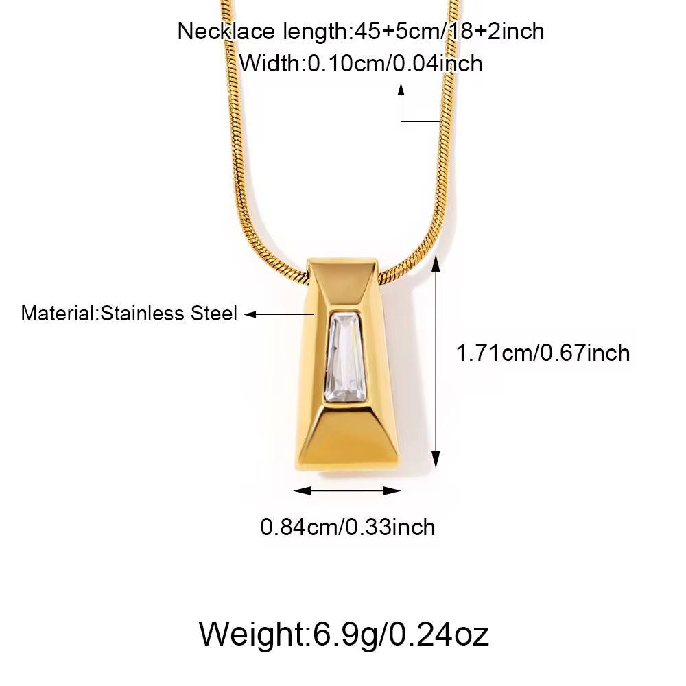 SJ 945 Vintage Style Zircon Snake chain Necklace - 18k Gold PVD plated stainless steel - Anti tarnish