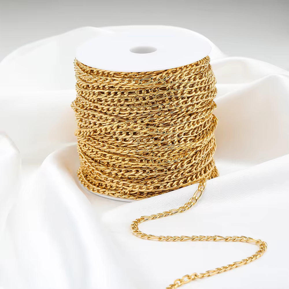 CN 379 Thick Cuban 18k Gold PVD plated 316 Stainless steel ( 1 feet ) Anti tarnish ( 4.5 mm )