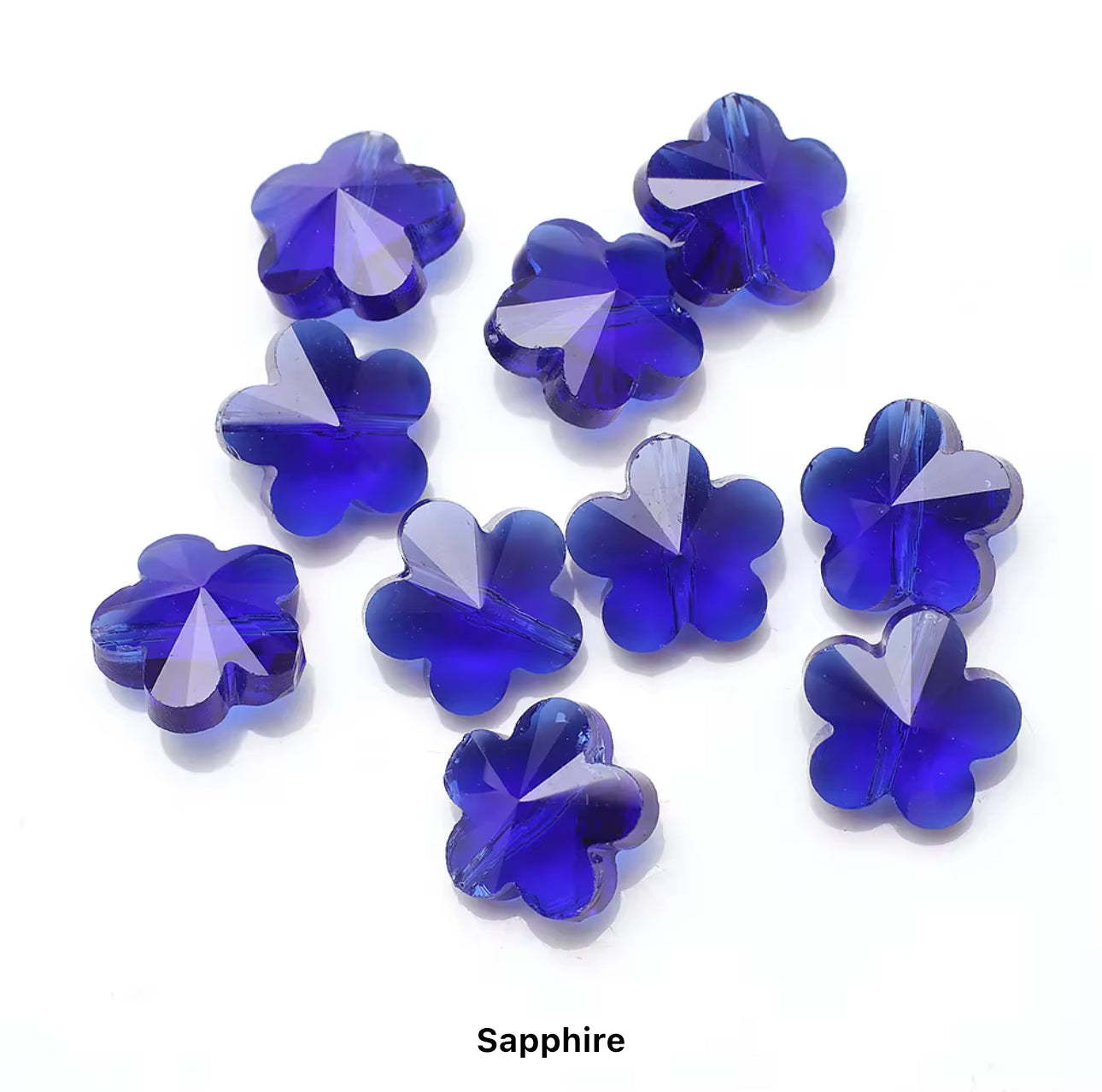 BBB 81 (j) Sapphire Blue Plum Flower Faceted Crystal glass beads ( 1 pc )