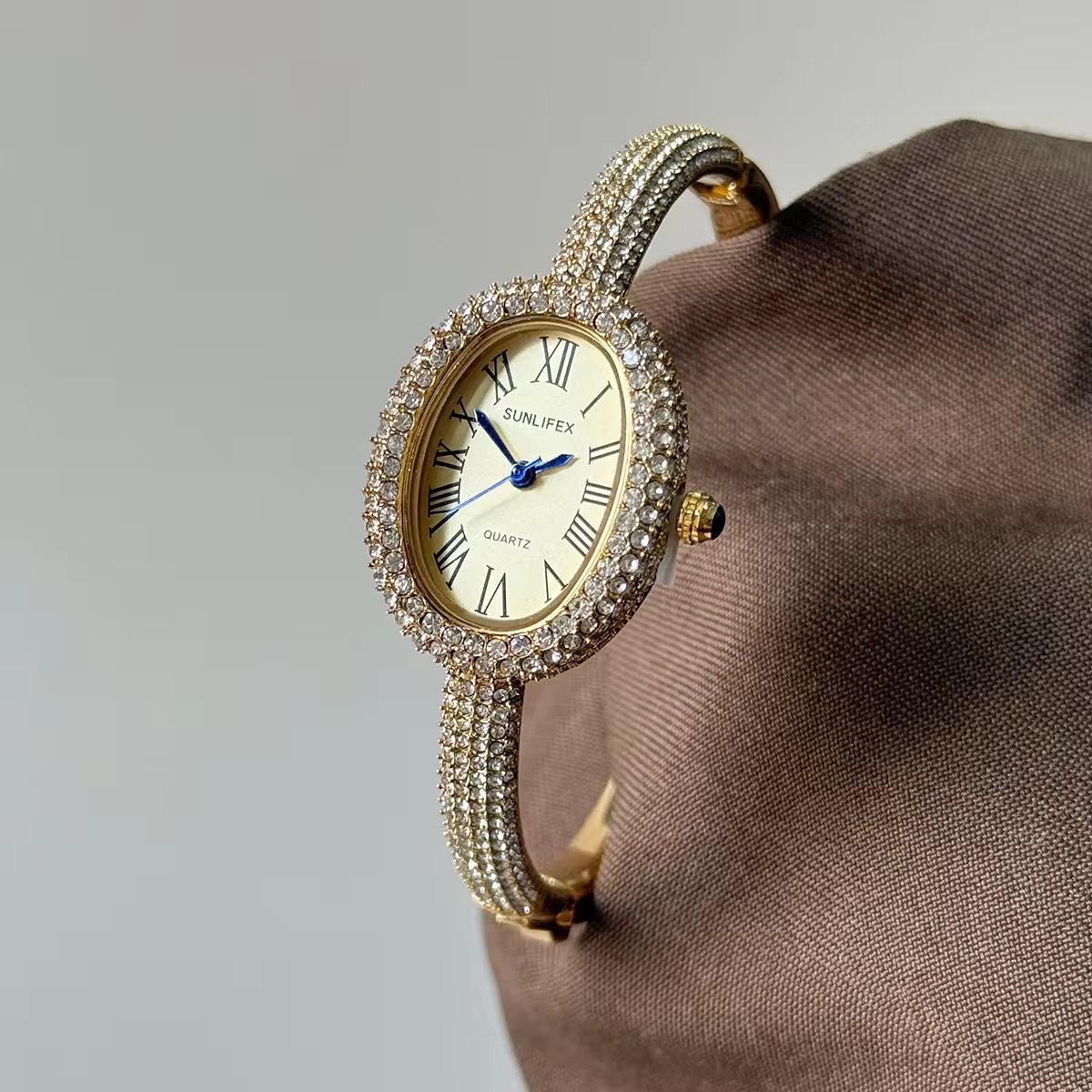 VW 13 Zircon Cartier Inspired Stainless steel Watch - 18k Gold PVD plated stainless steel - Anti tarnish