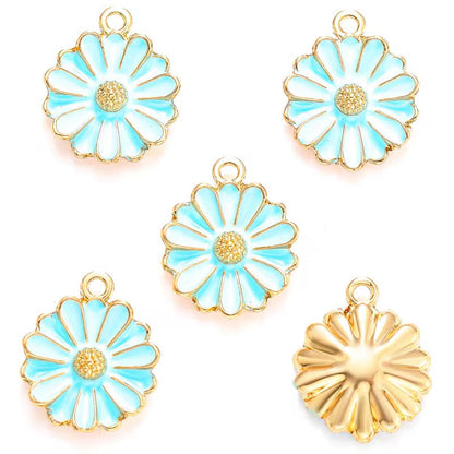 EC07K Floral enamel charm ( 1 pc ) High quality shine