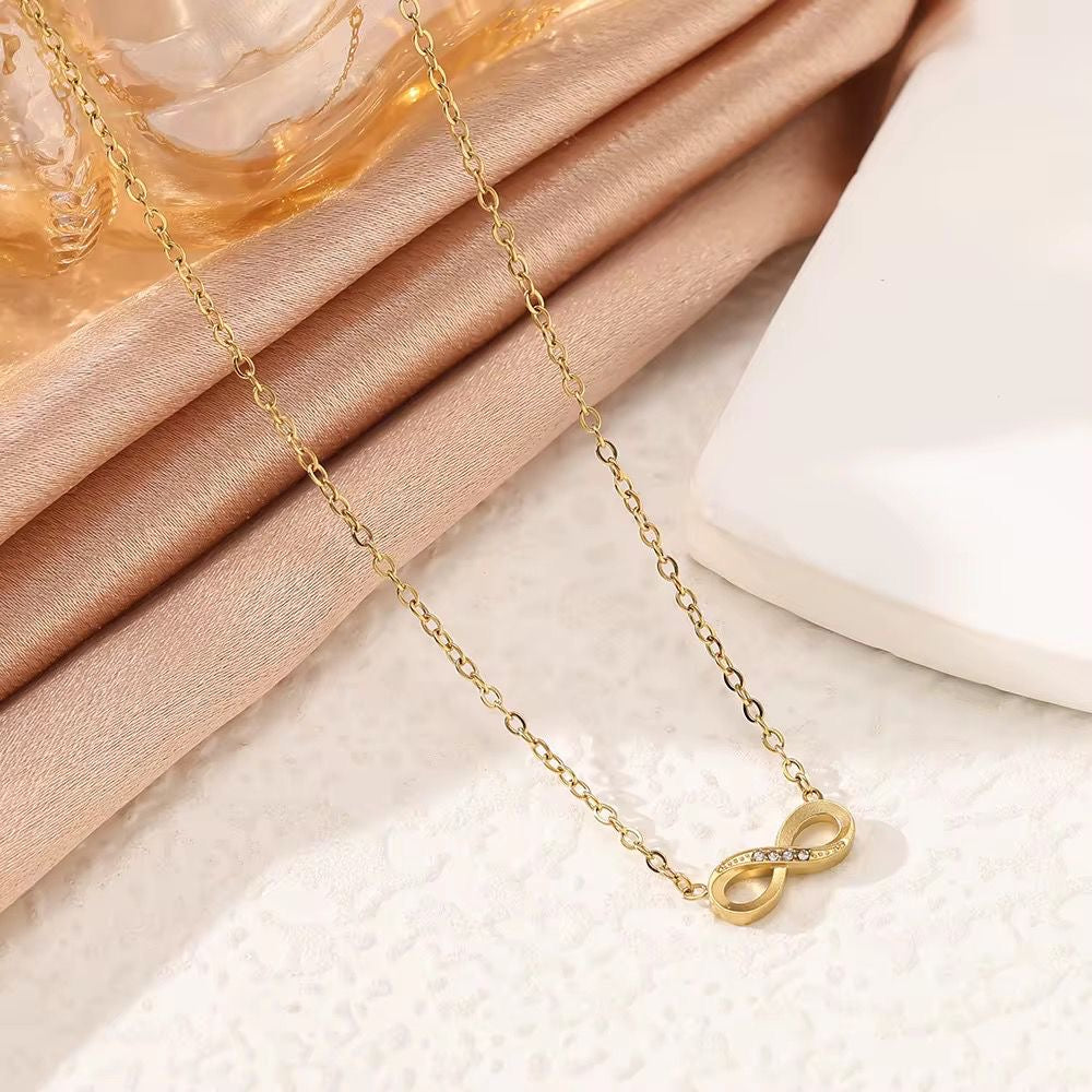 NSJ19E infinite necklace - 18k Gold PVD plated 316 stainless steel - Anti tarnish