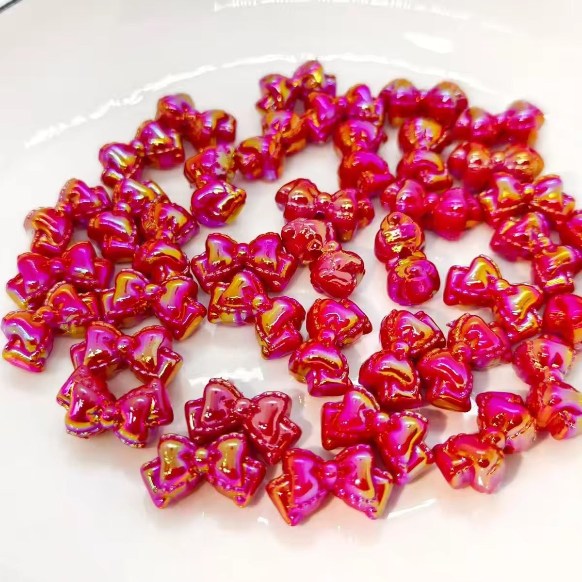 BBB 397 Bow Luminous Bead ( 1 pc ) UV Plated Acrylic ( 25*15mm )