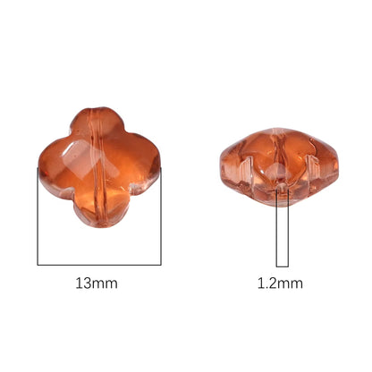 BBB 343 (f) Light Green Clover flower glass bead ( 1 pc ) Lampwork Bead