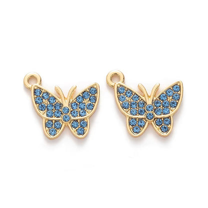 BBB 228 Zircon Butterfly Gold Alloy Premium charm ( 1 pc ) Tarnish Resistant ( 12:14 mm )