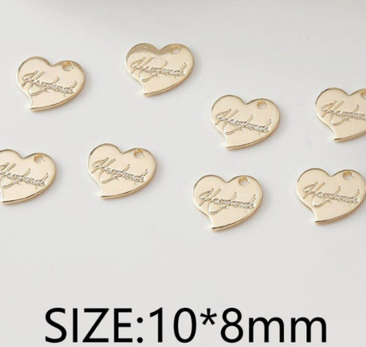 SS 503 tiny handmade heart gold plated charm anti tarnish