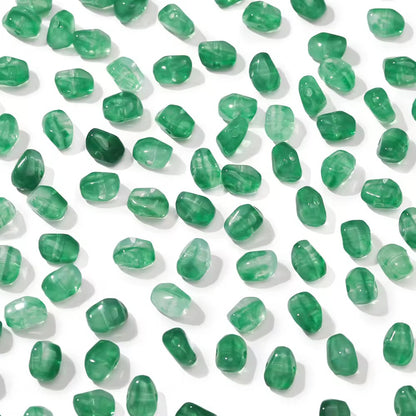 BBB 306 (d) Green Crystal Chip Shiny  Bead ( 1 pc ) UV Plated Acrylic ( 6*9 mm )