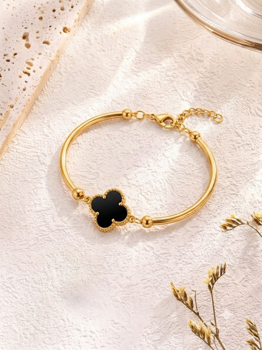 BSJ16B Black Clover bracelet - 18k gold PVD plated