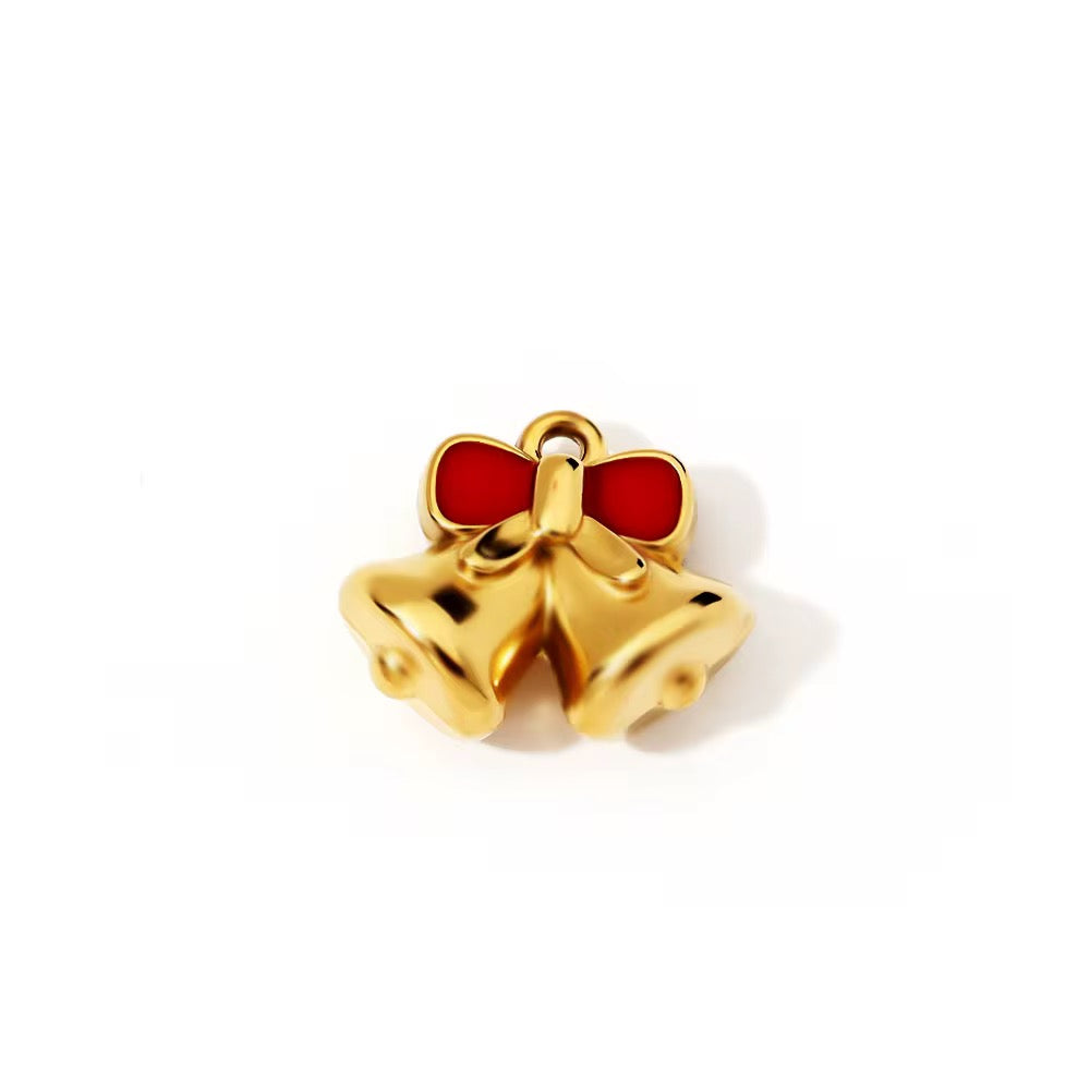 SS 1146 Jingle Bell Christmas Charm 18K Gold PVD plated stainless steel ( 1 piece ) Anti tarnish ( 12:15 mm )