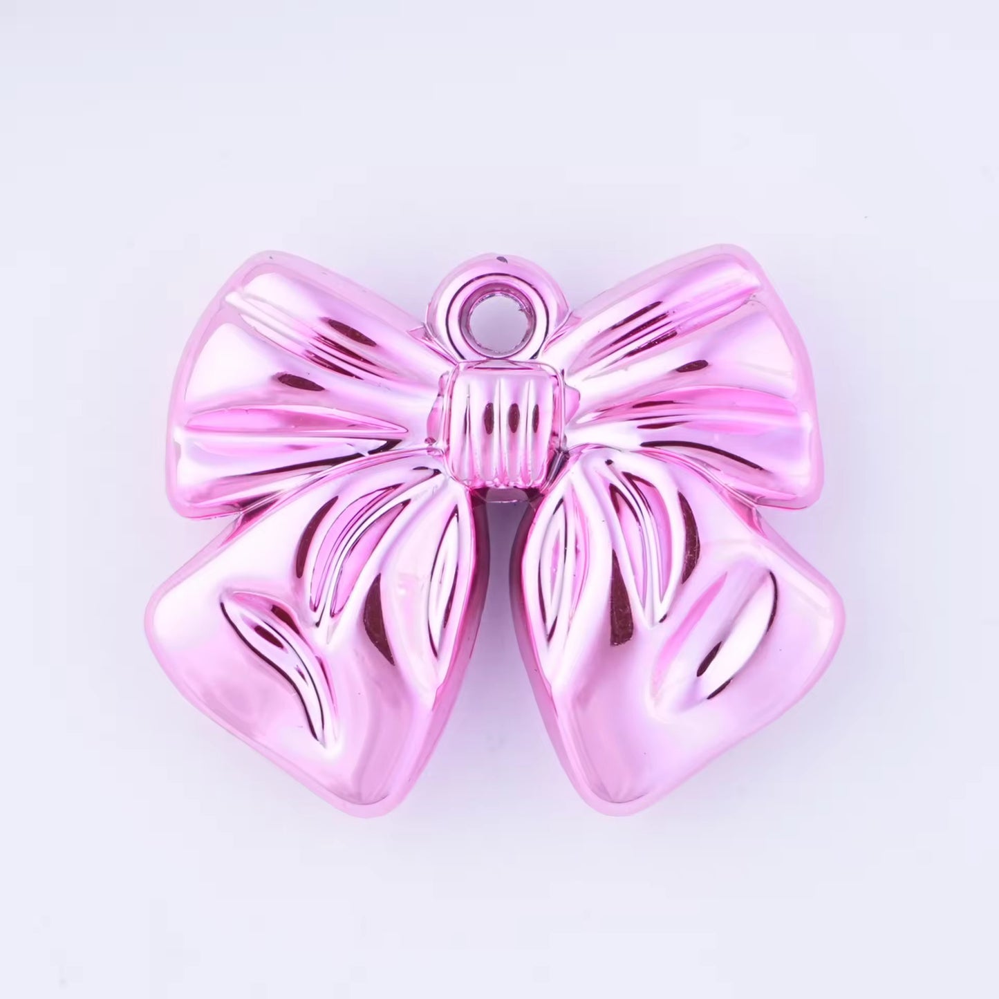 BBB 399 Bow Metallic Luminous Bead ( 1 pc ) UV Plated Acrylic ( 24*29mm )