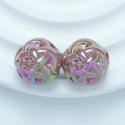 BBB 382 Yarn Ball Round Bead ( 1 pc ) UV plated Acrylic ( 16mm )