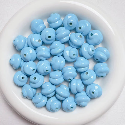 BBB 220 (e) Light Blue Swirl Bubble 3D Acrylic bead ( 1 pc ) UV Plated ( 16:3.5 mm )