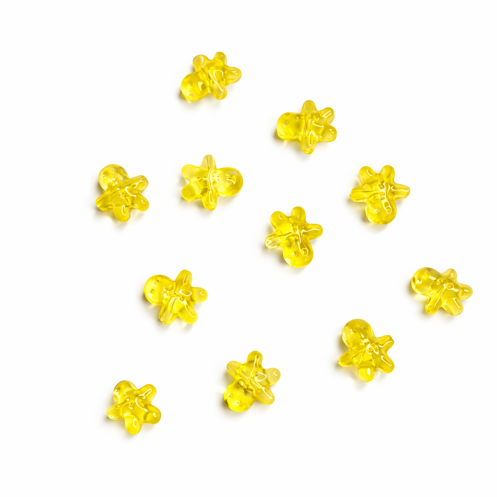 BBB 297 (h) Yellow Gummy Bear glass bead ( 1 pc ) Lampwork Bead ( 15 mm )