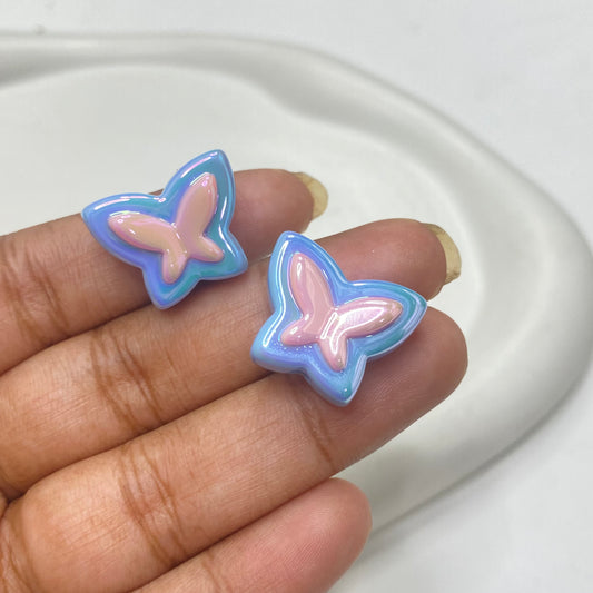 BBB 140 (F) Blue shiny butterfly Acrylic bead (1PC)