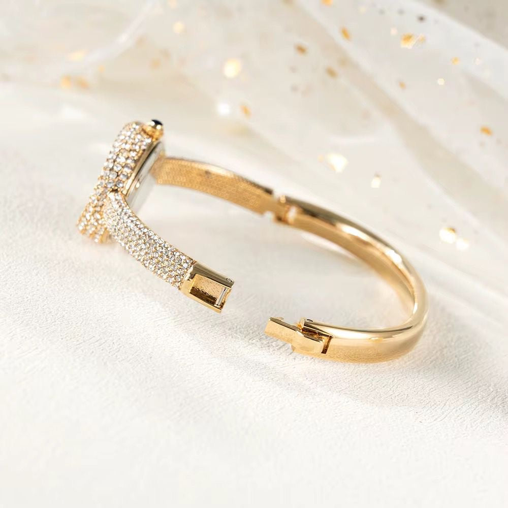 VW06 Full On Zircon Cartier Inspired stainless steel watch - 18k Gold PVD plated stainless steel - Anti tarnish