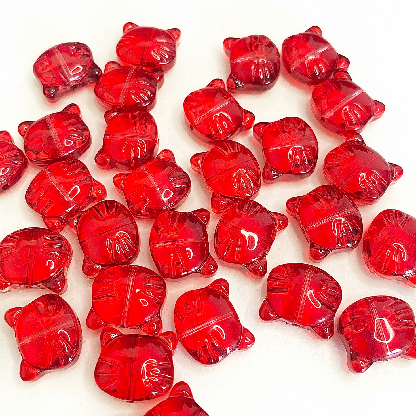 BBB 260 (i) Red Cat glass bead ( 1 pc ) Lampwork Bead ( 15 mm )