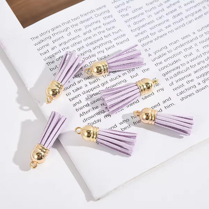 BBB 429 Plush Tassel with gold plated cap For Keychains ( 1 pc ) Premium leather quality
