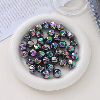 BBB 221 (i) Black Holographic Irregular Bubble 3D Acrylic bead ( 1 pc ) UV Plated ( 12 mm )