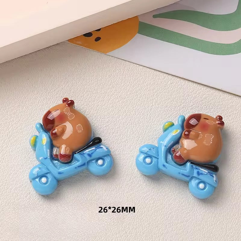 BBB 059 (a) Capibara cartoon Kawai themed resin charm ( 1 pc ) with / without Hook
