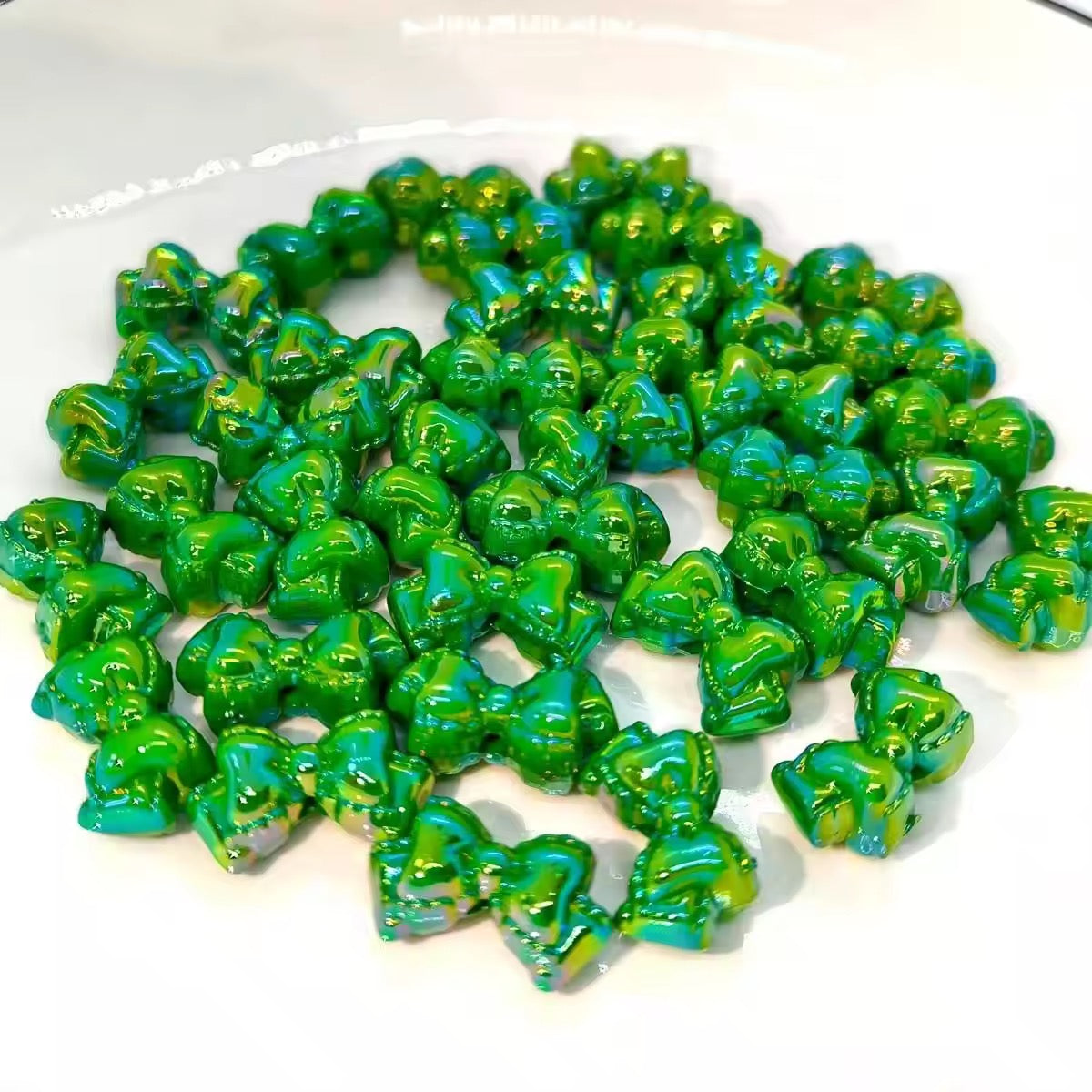 BBB 397 Bow Luminous Bead ( 1 pc ) UV Plated Acrylic ( 25*15mm )