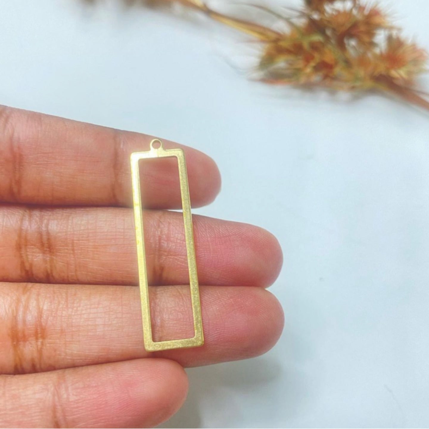 B 354 Hollow Rectangle charm ( 1 pc )