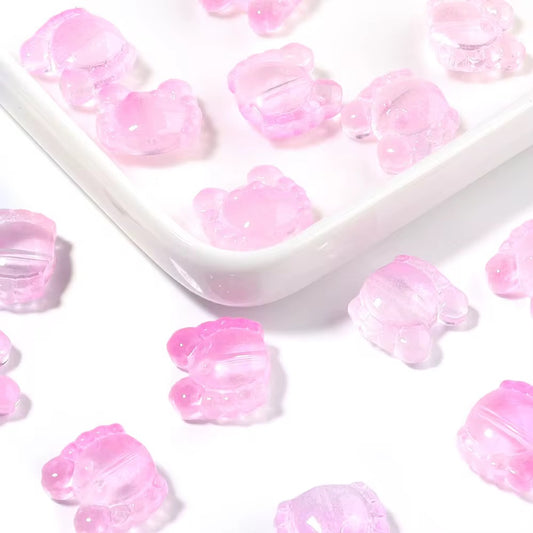 BBB 234 (f) Light Pink crab glass bead ( 1 pc ) Lampwork ( 13:6 mm )