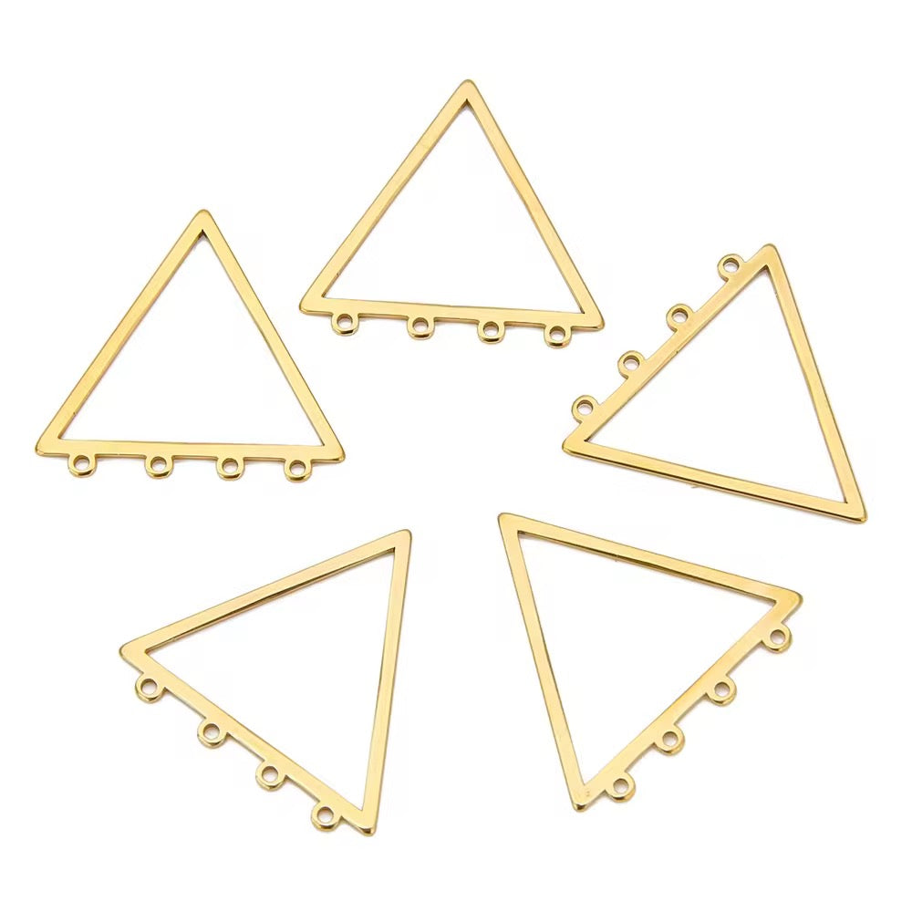 SS 2751 Triangle Bezel Connector 18k Gold PVD plated stainless steel ( 1 pc ) Anti tarnish