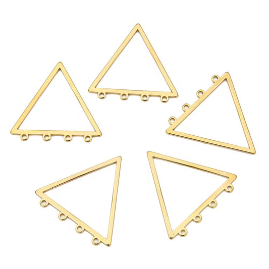 SS 2751 Triangle Bezel Connector 18k Gold plated stainless steel ( 1 pc ) anti tarnish