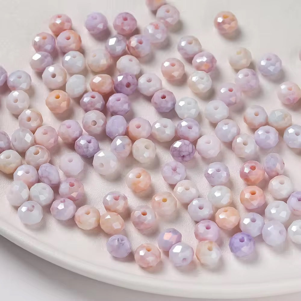GB02A Round Faceted water-dyed glass bead ( 1 pc ) Lampwork Bead ( 8 mm )