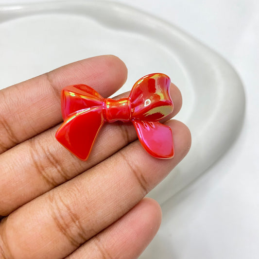 BBB 124 (B) Bow uv plated shiny irrediscent Acrylic bead (1PC)