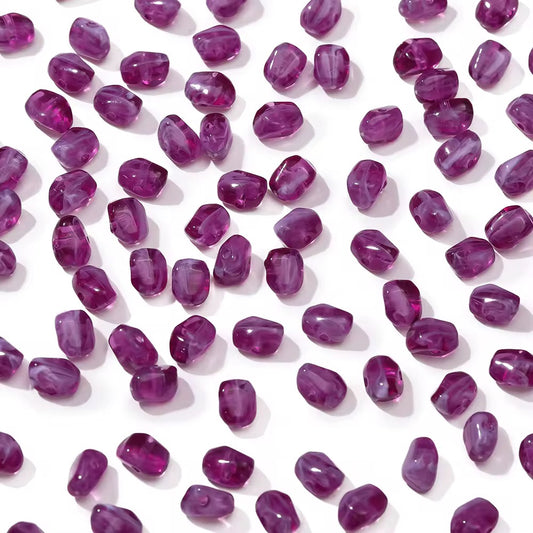 BBB 306 (c) Purple Crystal Chip Shiny  Bead ( 1 pc ) UV Plated Acrylic ( 6*9 mm )