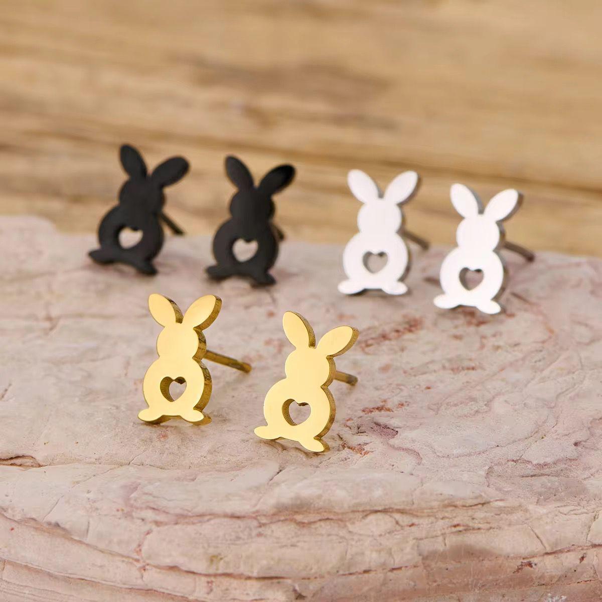 ESJ23E Bunny & heart Mini studs
