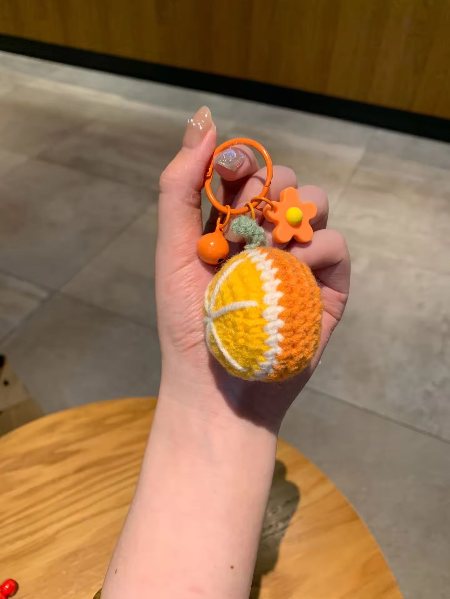 PK 81 Orange Cute Fruit 3D wool Plush Toy Keychain ( 1 pc ) Imported Premium Quality