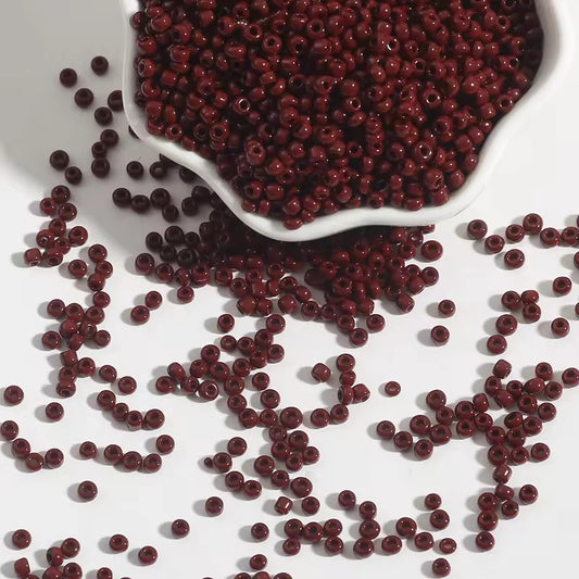 BBB 150 (j) Deep Maroon Tiny Solid Rice Czech Glass bead ( 1 gm - around 60 to 70 piece) High Quality ( 2 mm )