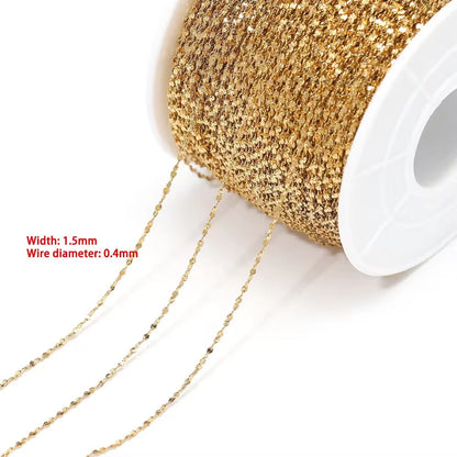 CN 394 Star Flower Chain 18k Gold PVD plated 316 stainless steel chain ( 1 feet ) Anti tarnish (1.5 mm)