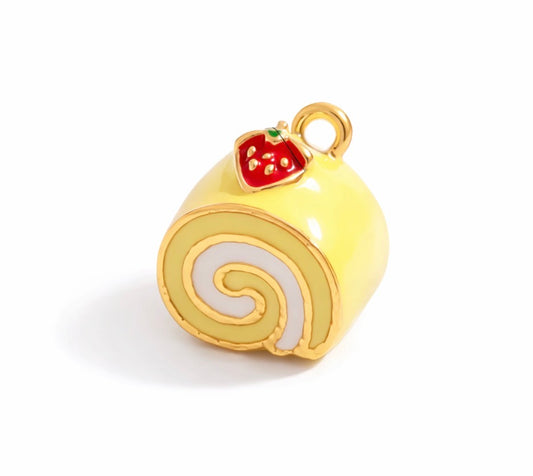 SS 3059 Swiss Roll Cake 3D Enamel Charm - 316 SS PVD ( 1 pc ) Premium Collectible | Anti tarnish