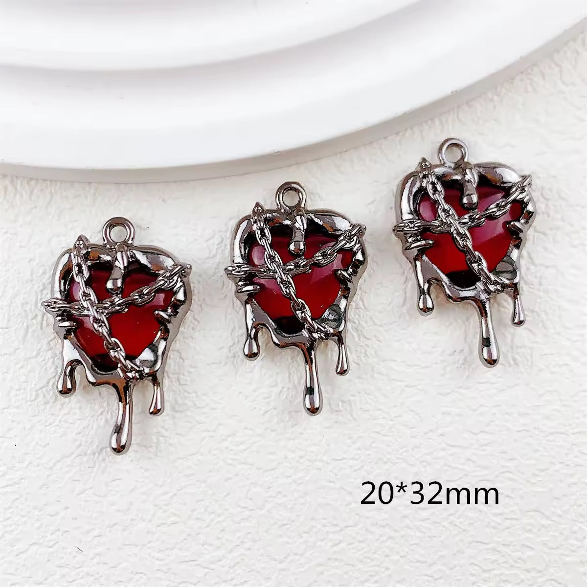 BBB 319 (i) Heart Dripping Dark Style Y2K charm ( 1 pc ) High quality Alloy