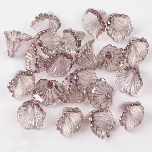 BBB 186 (f) Brown Transparent Trumpet Flower Acrylic Bead ( 1 pc ) ( 11:12 mm )