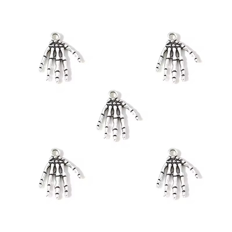 BBB 393 (a) Skull Hands metal Charm ( 1 pc ) High Quality Shine