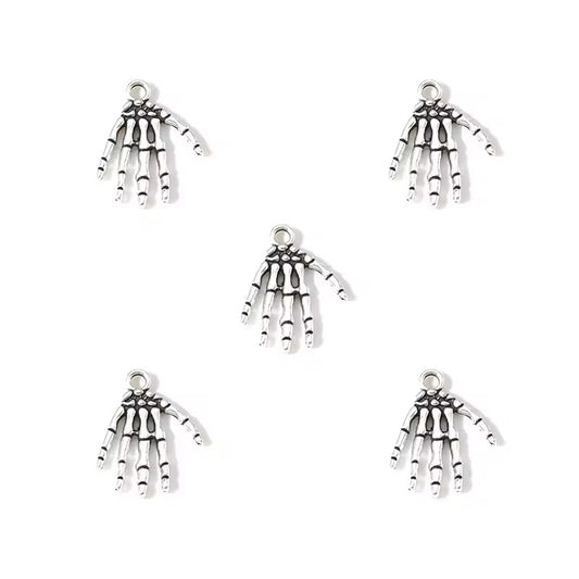 BBB 393 (a) Skull Hands metal Charm ( 1 pc ) High Quality Shine