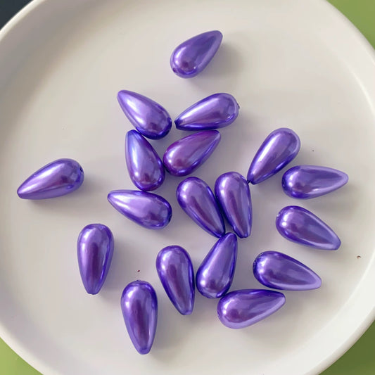 BBB 226 (b) Purple Pearly Waterdrop Acrylic bead ( 1 pc ) UV Plated ( 15:22 mm )