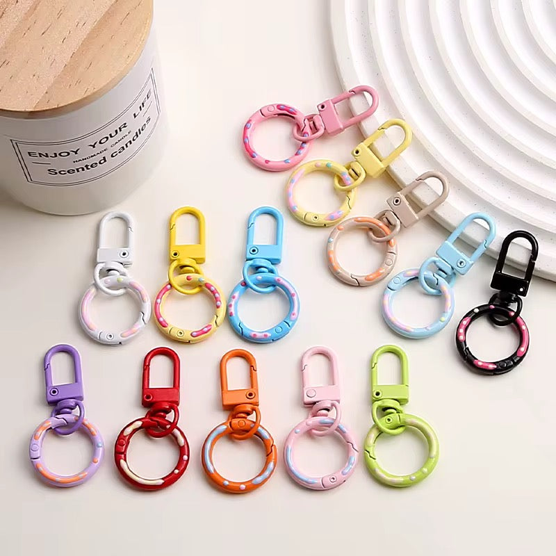 BBB 233 (L) Yellow Candy baked paint Donut Buckle O Ring Keychain Clasp ( 1 pc ) Spring Clasp Key Ring ( 5.1:2.4 cm ) High Quality Alloy