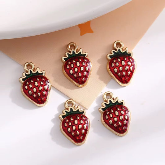 SS 1075 Strawberry Fruit enamel charm ( 1 pc ) High quality shine